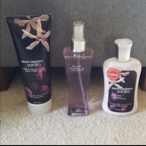 Bath and Body Works Black Raspberry Vanilla set4